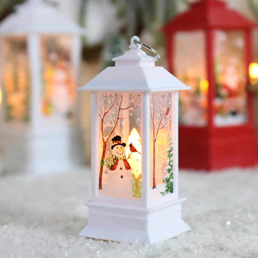 

Christmas Lanten LED Hanging Vintage Santa Lamp Snowman Lantern Light Castle Christmas Decor Light Christmas Decorstion For Home