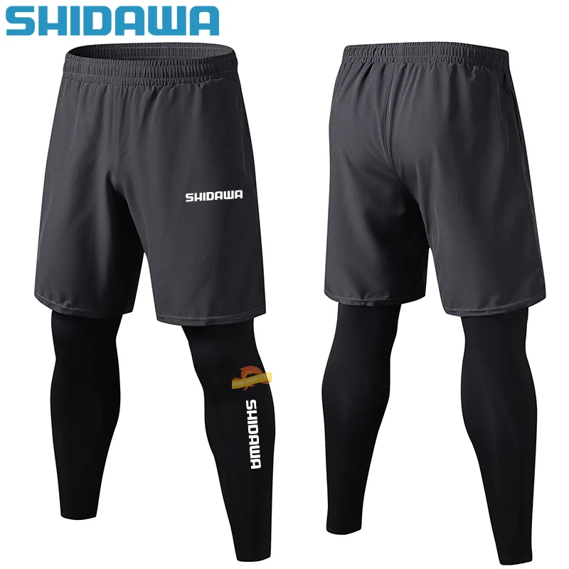 

Men's Quick Drying Breathable Fake Two-piece Fishing Pants Outdoor Elastic Hiking Cycling Pants Running Training Fitness Pants