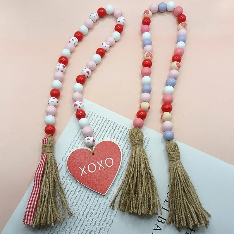 Бусины с кисточками в форме красного сердца для самостоятельного изготовления