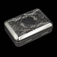 metal tobacco box tin containers small for rolling paper and tobacco rolling cigarettes storage b002