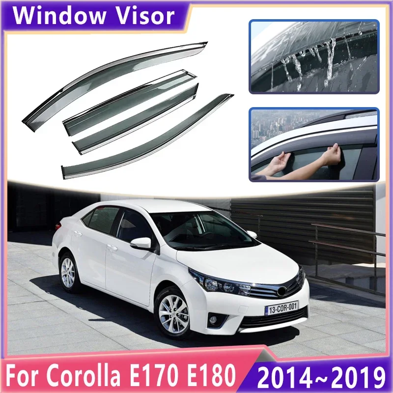 Дефлекторы окон автомобиля для Toyota Corolla E170 E180 2014 ~ 2019 козырек от дождя и дыма