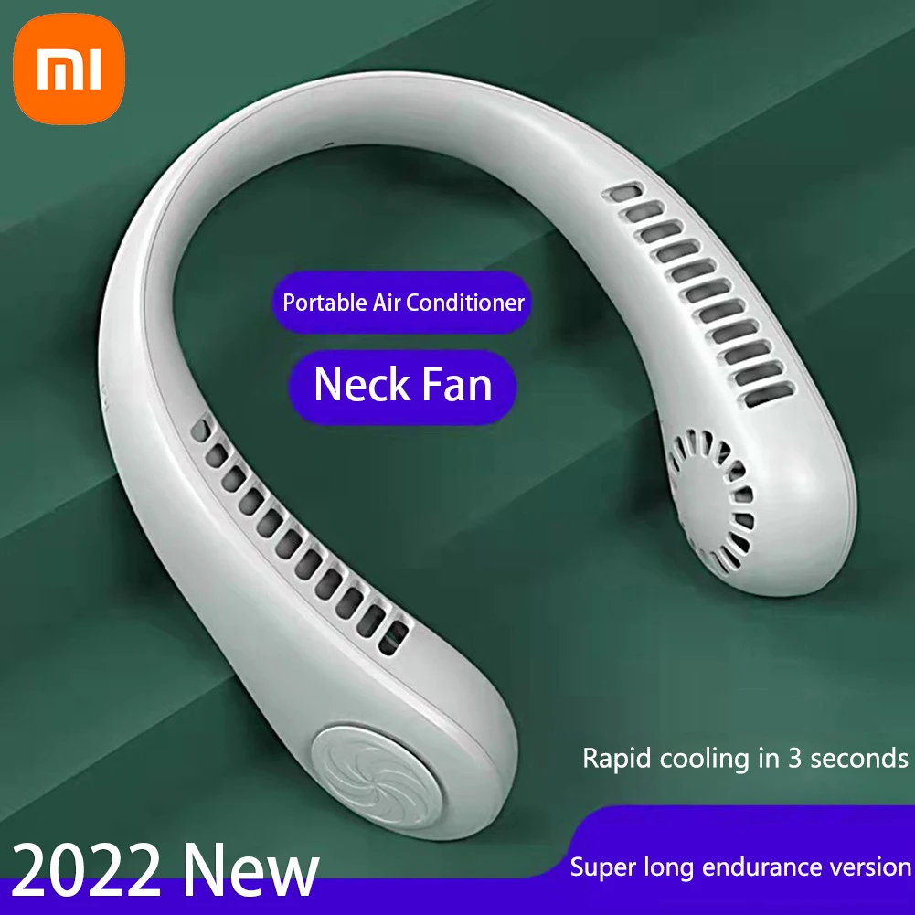 

2022 New Xiaomi Portable Hanging Neck Fan USB Rechargeable Bladeless Mute Wireless Sports Fans Summer Air Cooler Cooling Fans