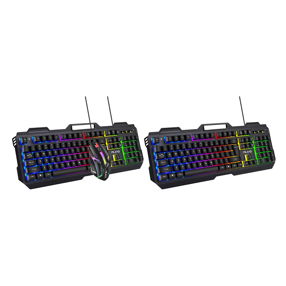 

Waterproof USB Wired Gaming Keyboard + Mouse Combos Backlit Keycaps Keyboard Mice Kit for Office Computer Game PC Laptop