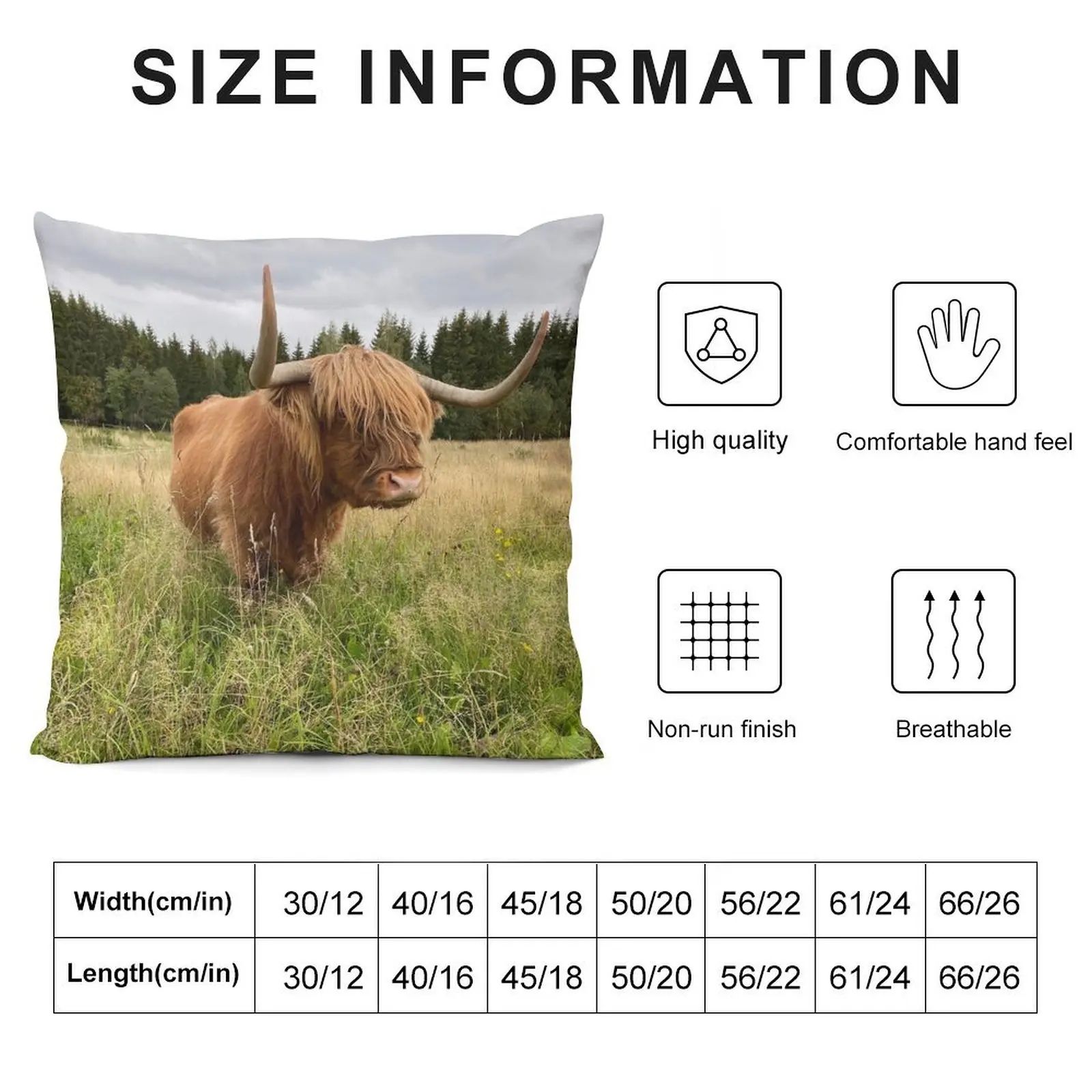 Шотландская корова крупного рогатого скота 2956 наволочки для диванных подушек