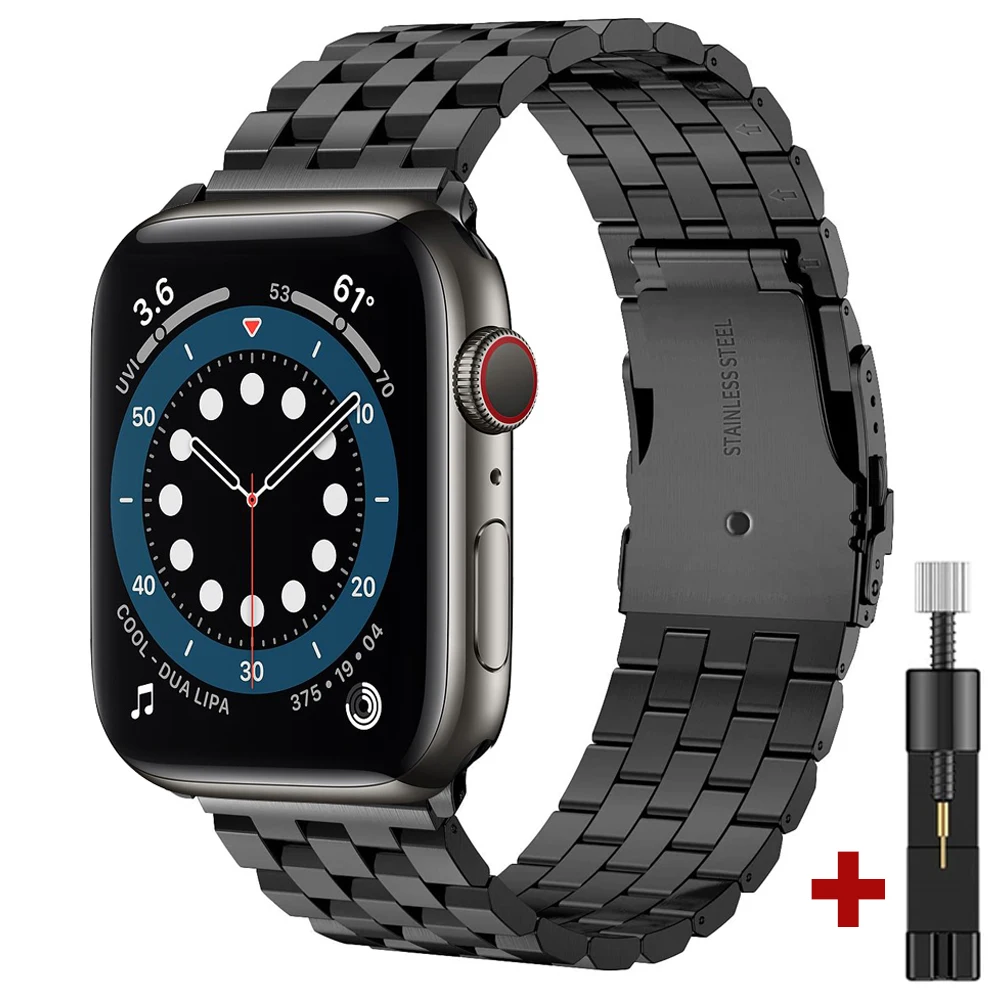 

Luxury Stainless Steel Metal Strap for Apple Watch Band 45mm 41mm 44mm 40mm Luxury Bracelet 38mm 42mm for IWatch 7 6 SE 5 4 3 2