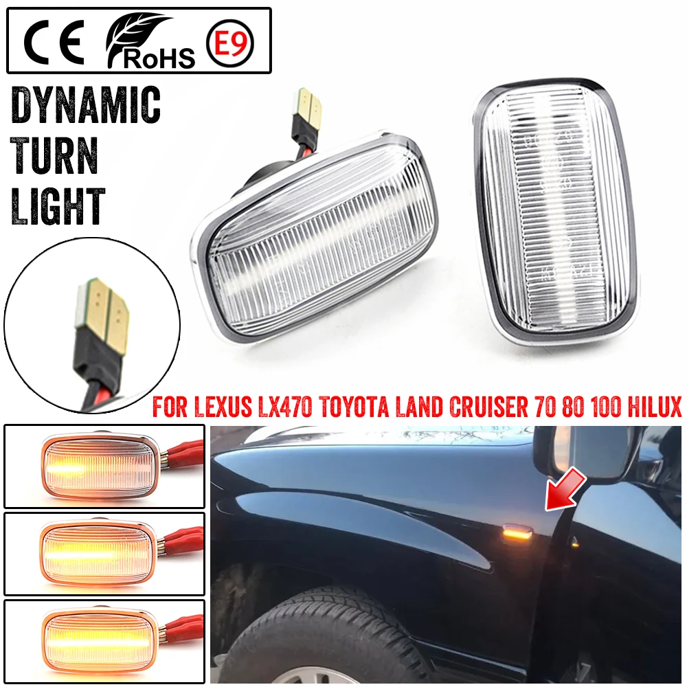 2x светодиодная динамическая/Обычная вспышка боковой маркер указатель поворота