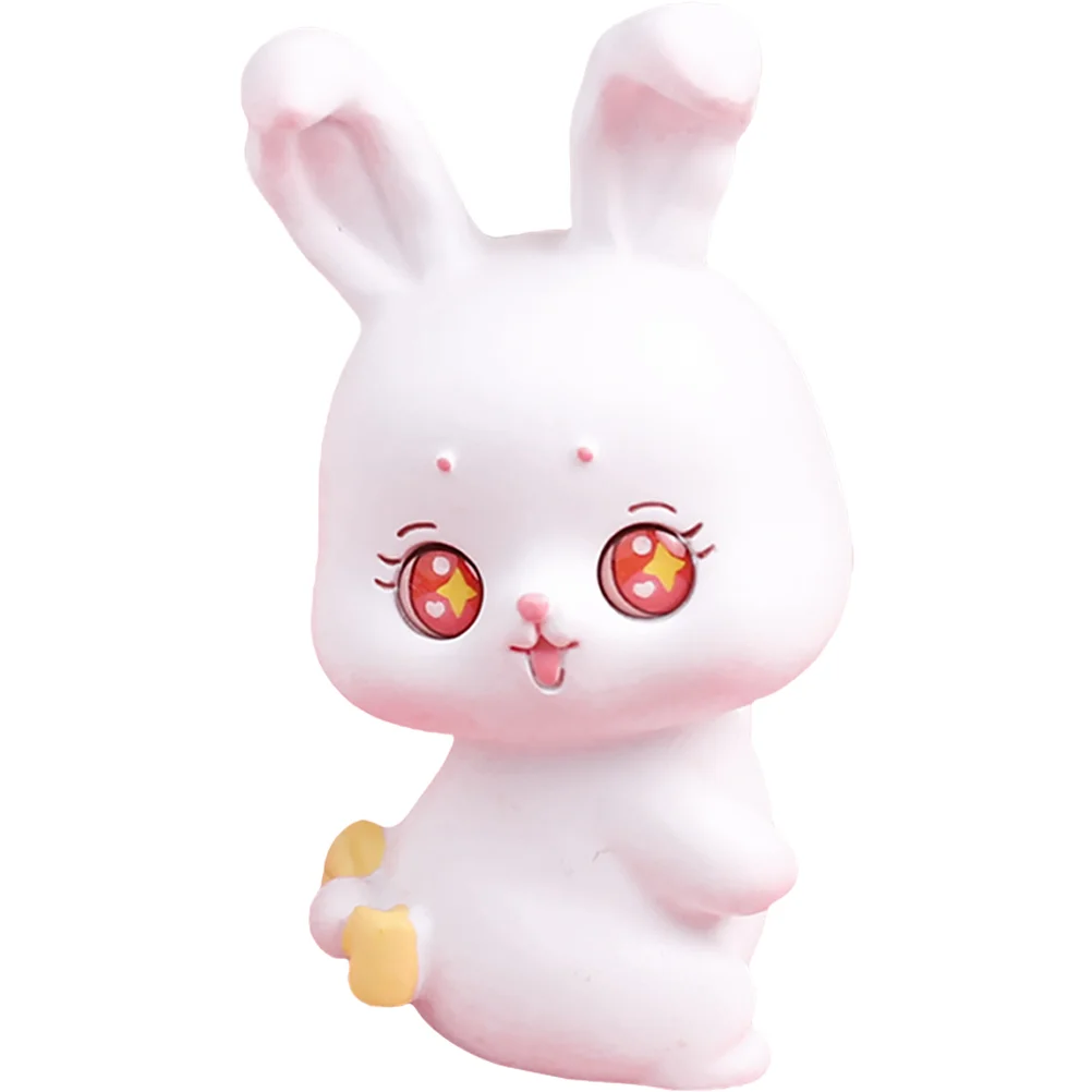 

Rabbit Bunny Mini Decor Year Figurine Animal Zodiac Statuechinese Figurines Cake Figure Miniaturessculpture Cupcake Birthday