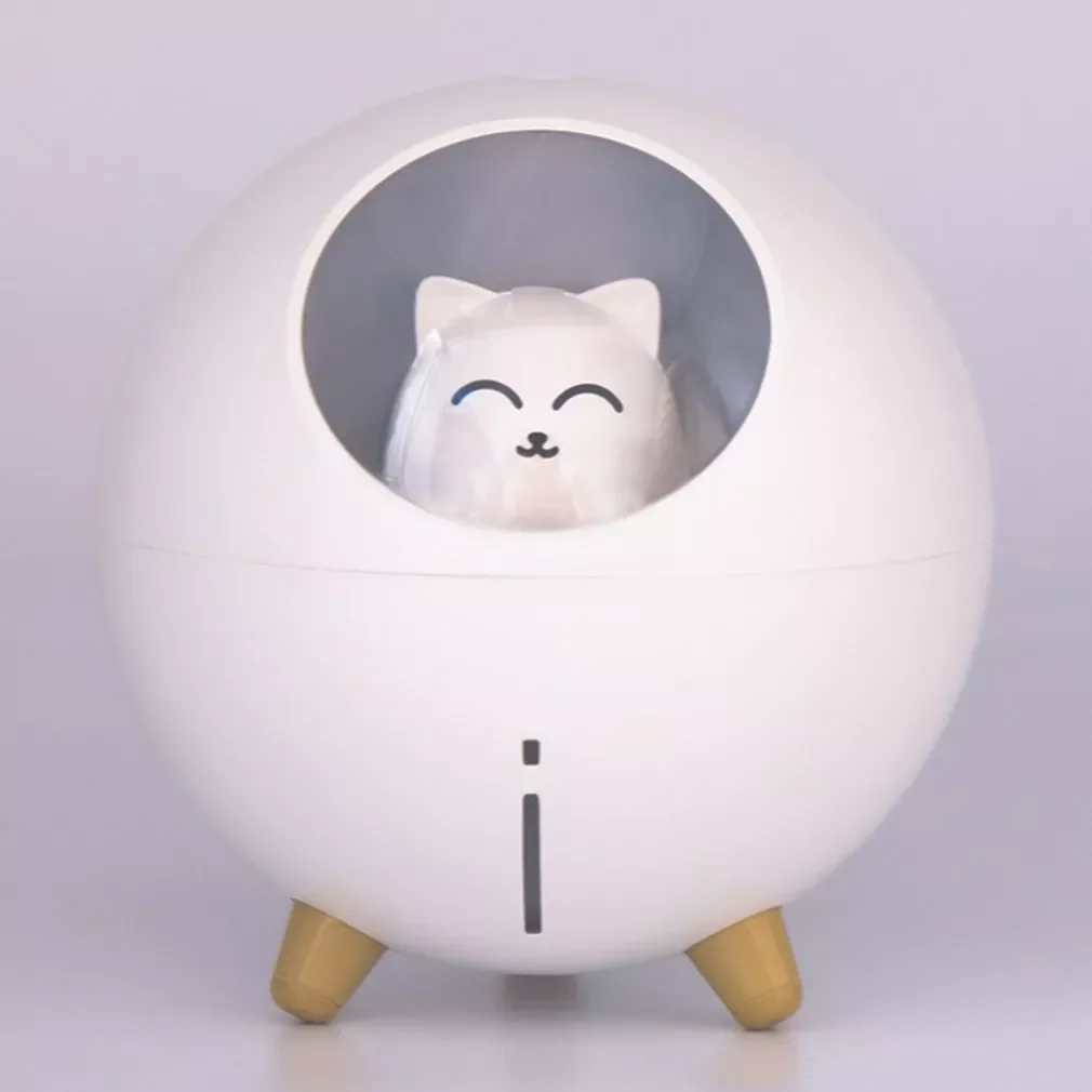 Cartoon Planet Cat Ultrasonic Ultra-Quiet USB Cute Cool Mist Mini Humidifier For Kids Nursery Bedroom