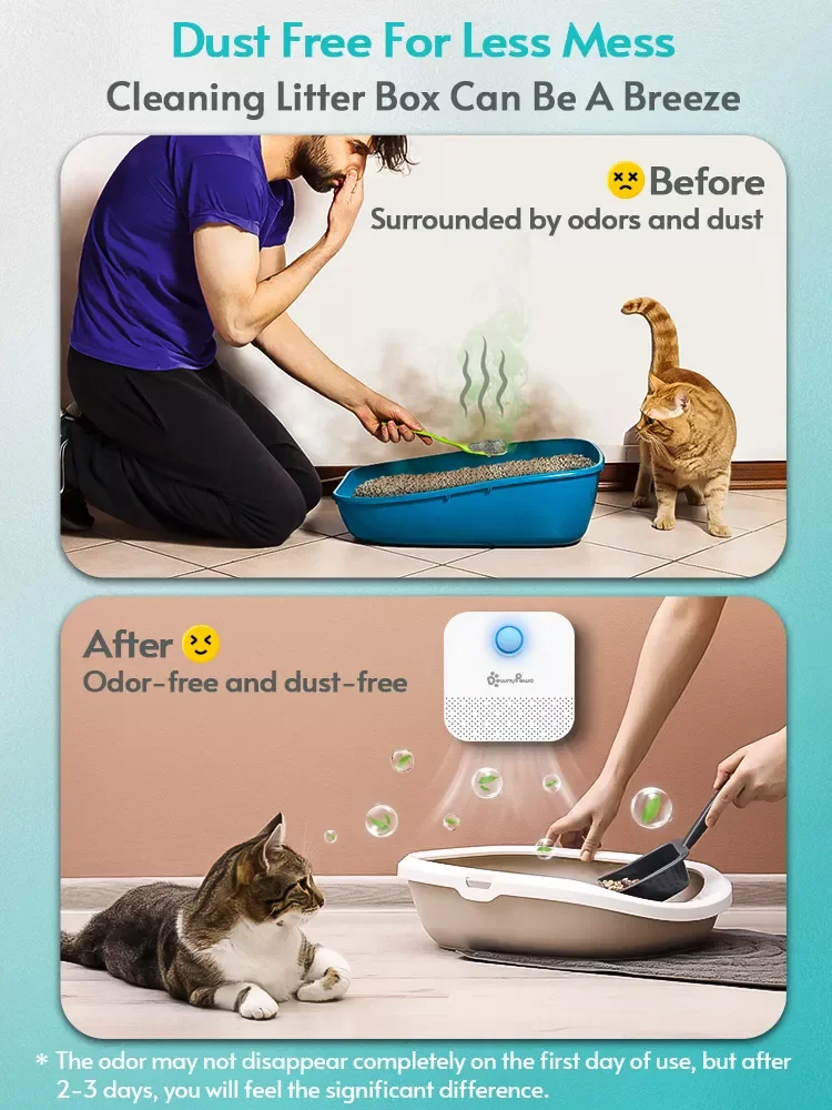 

2023 DownyPaws 4000mAh Smart Cat Odor Purifier For Cats Litter Box Deodorizer Dog Toilet Rechargeable Air Cleaner Pets Deodoriza