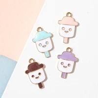 1020pcs smiley ice cream enamel charms drop oil alloy charms pendants for making hair bracelet earring jewelry accessories diy