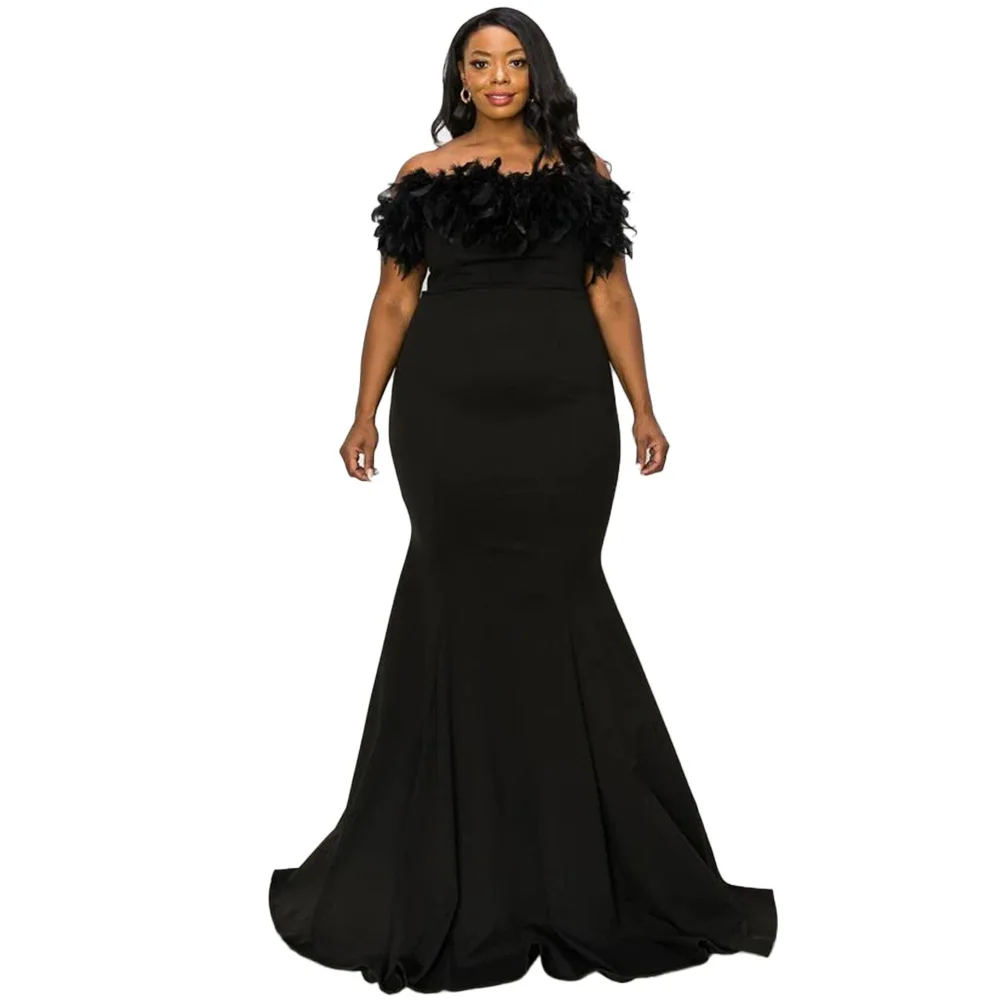 Evening Dress 2022 Novelty Plus Size Women's Clothing Designer Dress Women Luxury Runway Solid Slim Fit Strapless Floor-Length