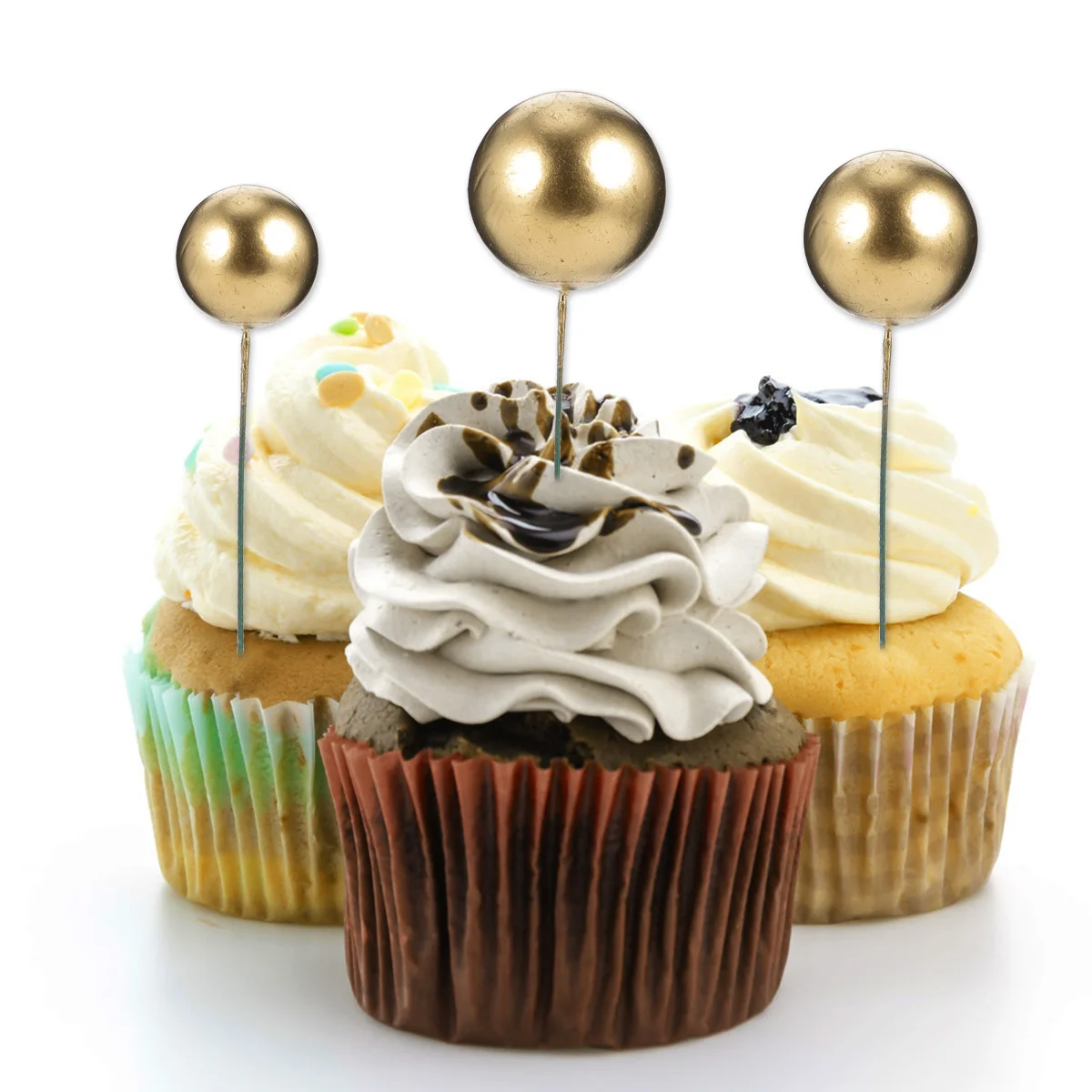 

30 Balloons Cake Topper Cupcake Sticks Cake Picks Decor for Valentines Day Wedding Party Anniversary Birthday Golden