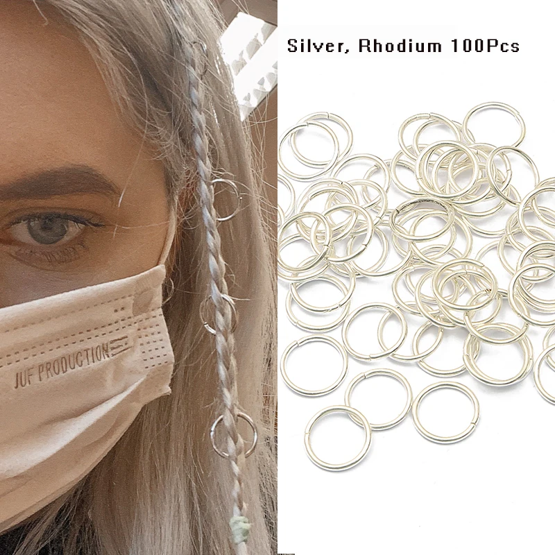 100Pcs Kids Dreadlocks Styling Tool Metal African Hair Rings Beads Cuffs Tubes Charms Dread Jewelry DIY Hair Braider Accessories