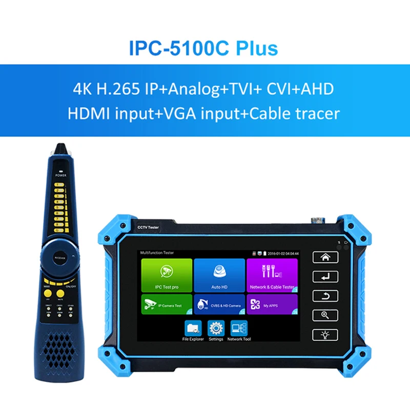 CCTV тестер монитор IPC5000 IPC5200C Icamera тестер с портом poe 8MP AHD TVI CVI SDI кабель трассировщик RJ45 кабель TDR тест быстрый инструмент ONVIF