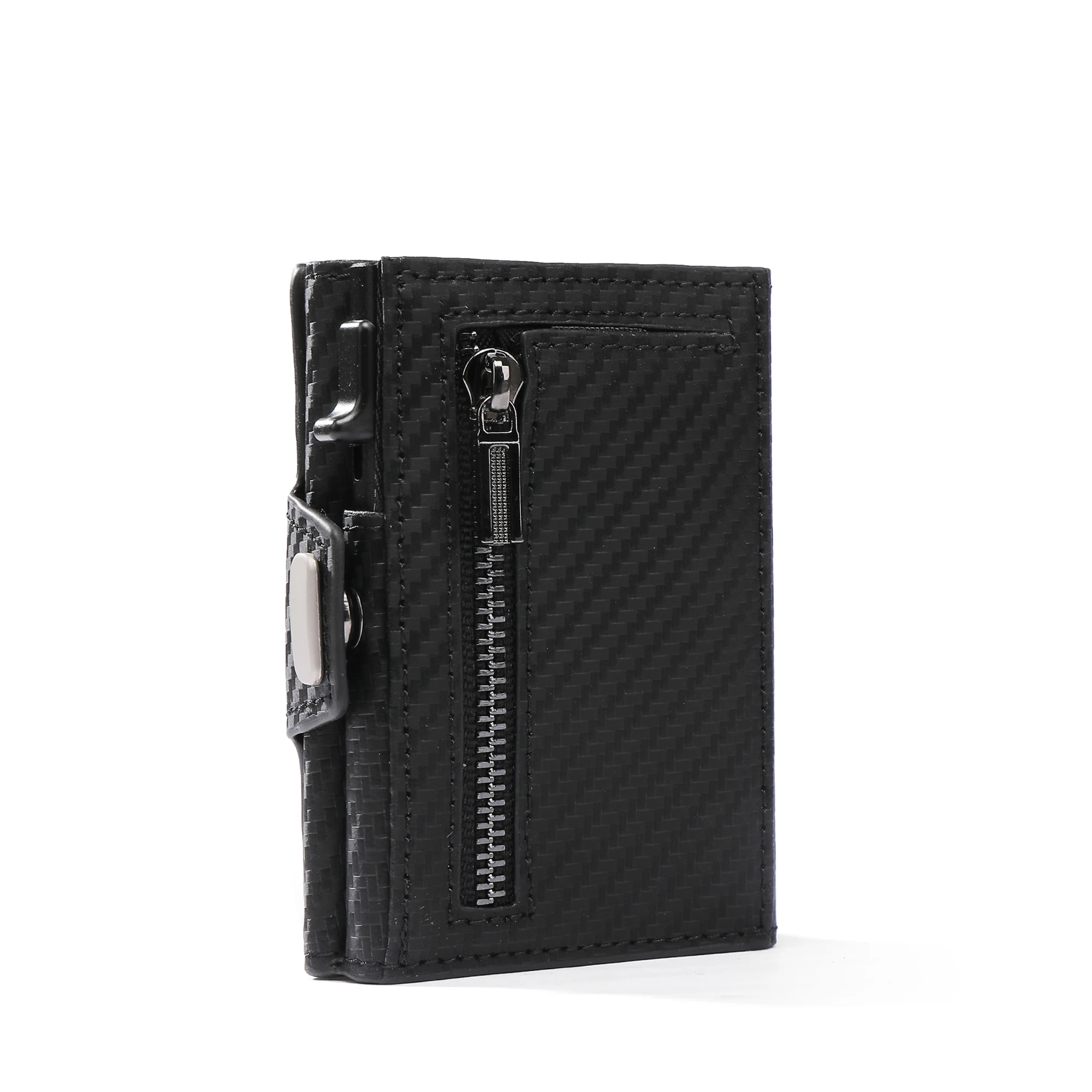 Многофункциональный бумажник для мужчин двухслойный из углеродного волокна и