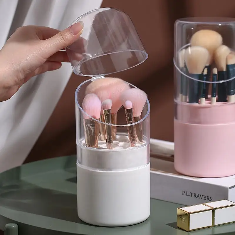 

Makeup Storage Organizer Box Cosmetic Brush Holder Eyebrow Pencil Beauty Brush Container Waterproof Dustproof Storage with Lid