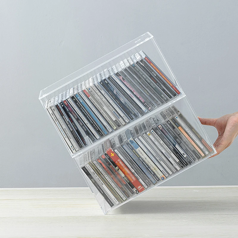 Акриловый ящик для хранения DVD/CD прозрачный чехол-держатель DVD с крышкой