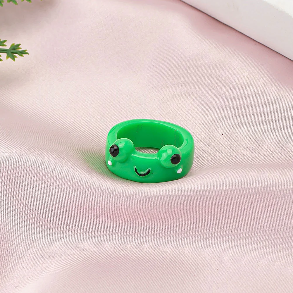 

Frog Ring Rings Teen Girls Aesthetic Kawaii Summer Resin Cute Jewelry Colorful Kids