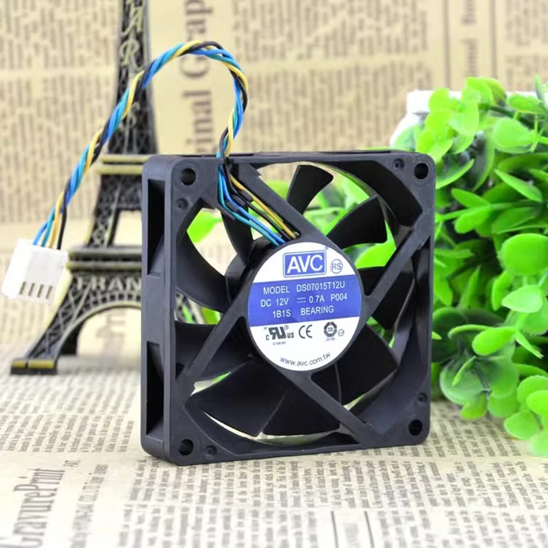 DS07015T12U 12V0.70A 7CM 7015 4-проводной ШИМ-вентилятор охлаждения шарикоподшипника с