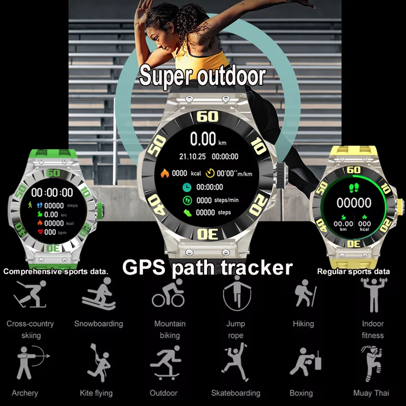 Новые спортивные умные часы для мужчин 1 28-дюймовый HD AMOLED-экран уровень сахара в