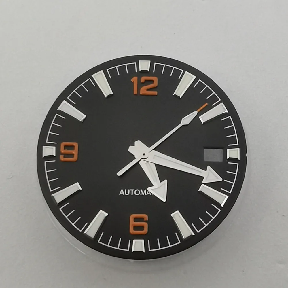 

Modified Watch Parts 31mm Sterile Watch Dial 369 Numbers with Hands Green Lumious fit for NH35 NH36 Automatic movement