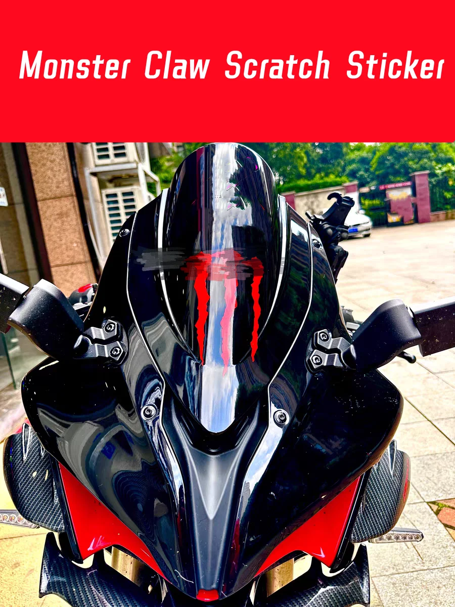 

Monster Claw Scratch Motorcycle Bumper Body Stickers Fuel Tank Decal Cool Monster Car Decals for Yamah a Kawasak i Suzuk i