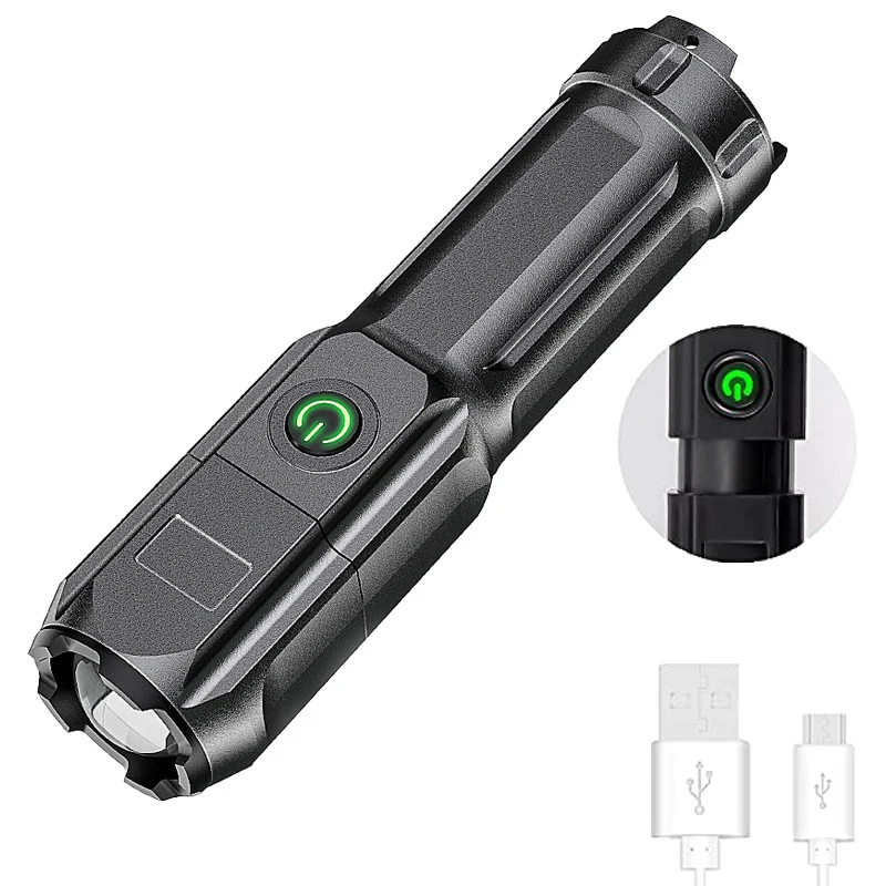 

LED High Brightness Flashlight Glare Strong Work Light Rechargeable Zoom Xenon 3 Modes Night Camping Luminous Torch Lamp