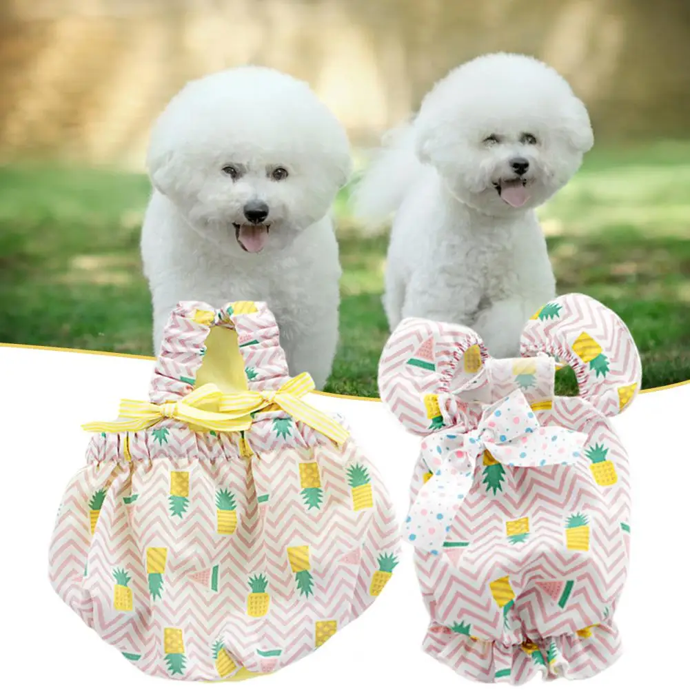 

Pets Clothes Pineapple Pattern Flying Sleeve Soft Lightweight Anti-Deformed Photograph Prop Acrylic Bow-knot Design Dog Dress