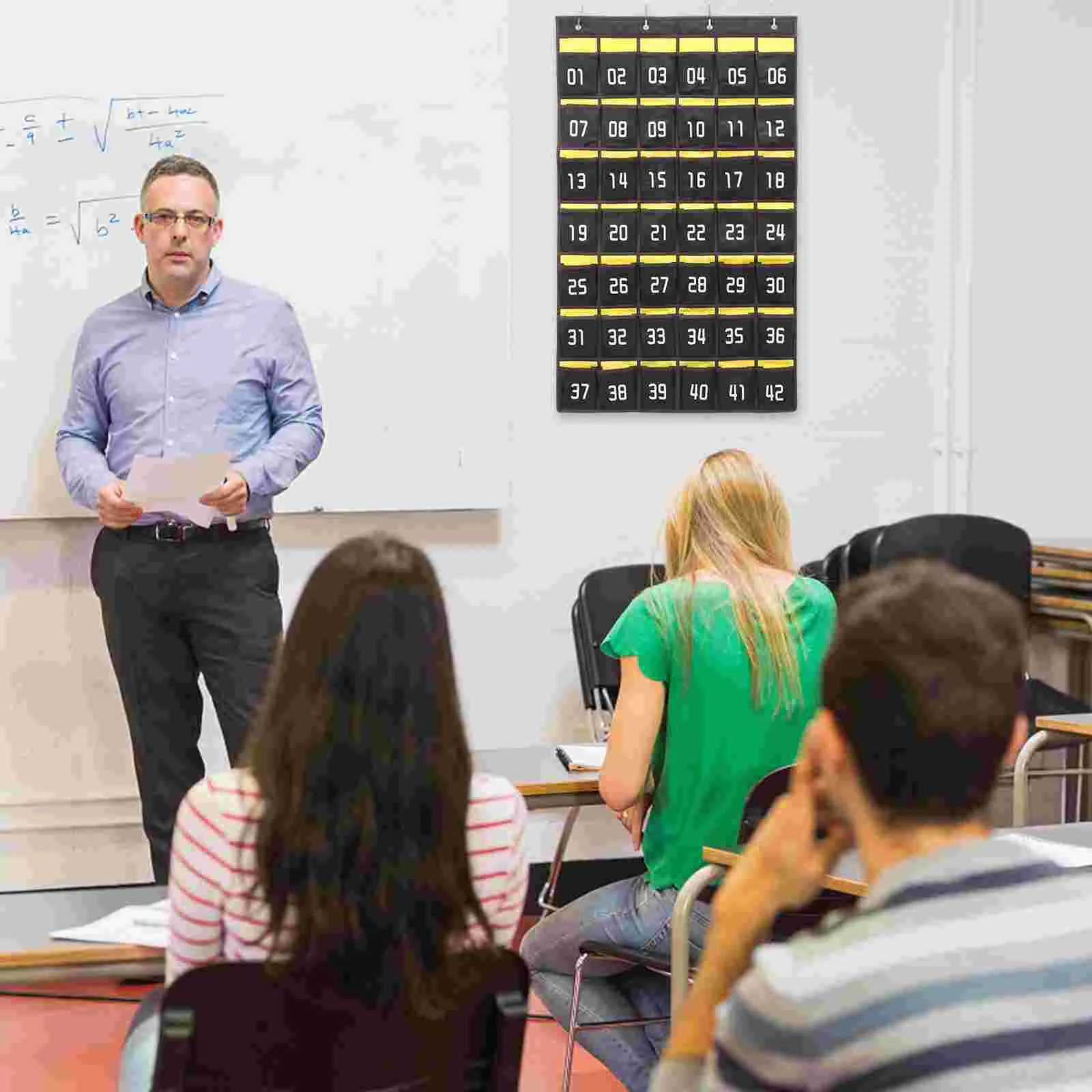 

Jewelry Wall Mount Organizer Numbered Classroom Pocket Chart for Cell Phones Calculator Holder Hanging Wall Door Organizer 42