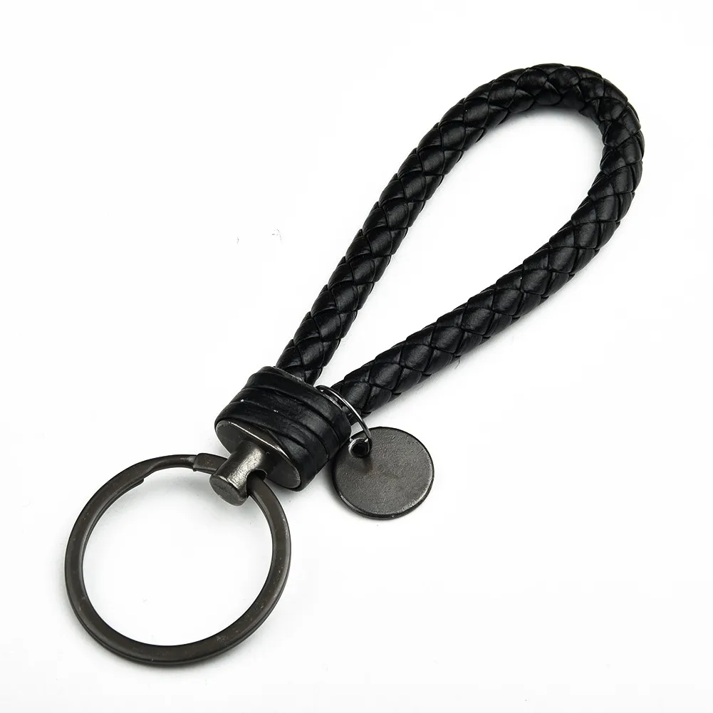 

1pc Key Ring Hot Sale Keyring Leather Strap Braided Rope Keychain Universal Key Chain The Lock Button Of The Spring Fastener