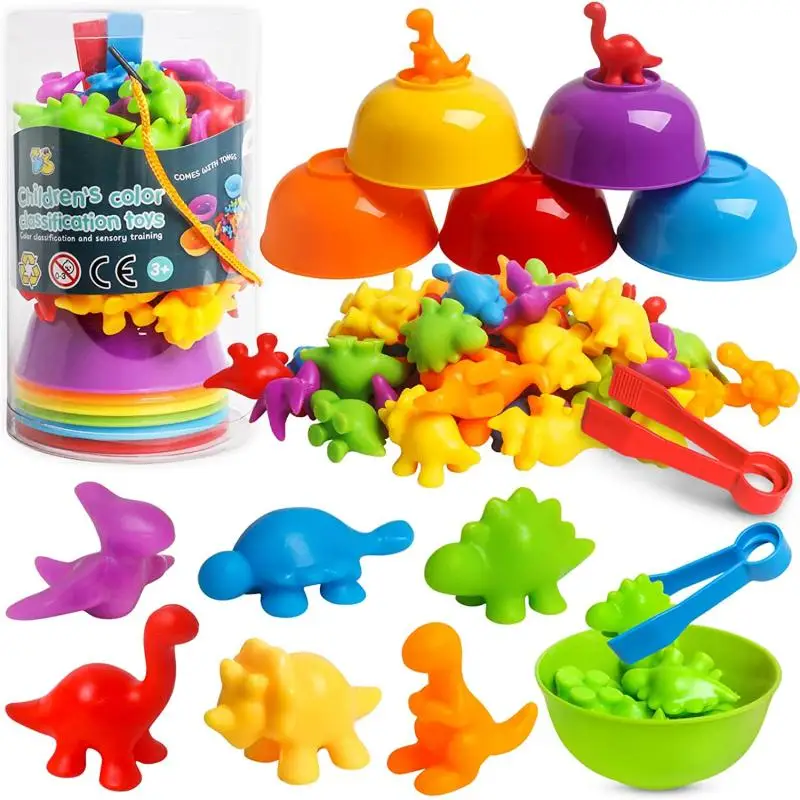 

Montessori Educational Sensory Toys for Baby Counting Dinosaurs Toys Matching Games Color Sorting Learning Math Activities Toys