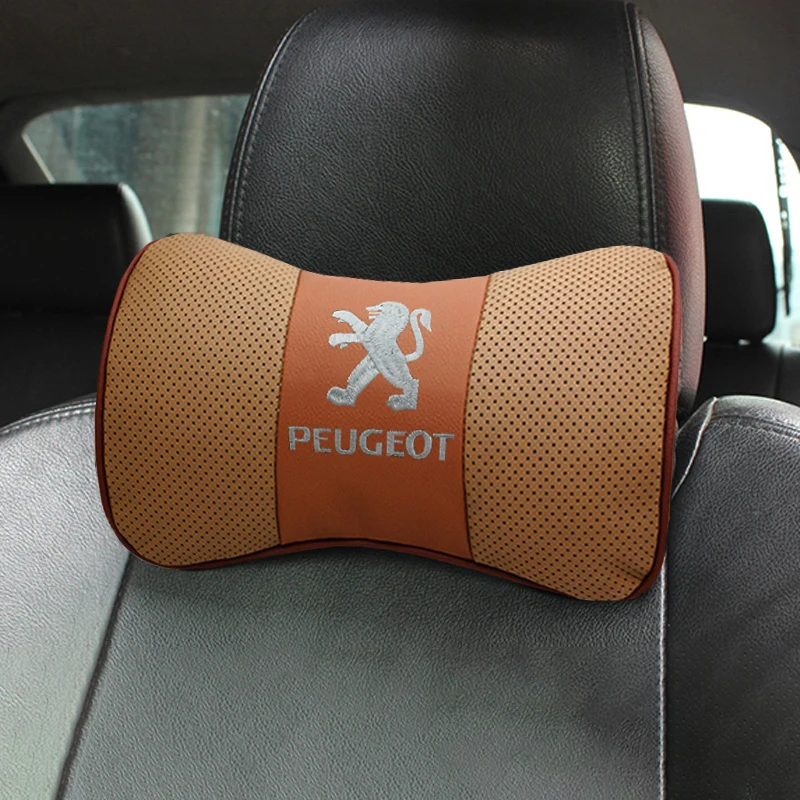 Автомобильные подушки на подголовник шеи из натуральной кожи, стильный аксессуар для модели 307, 207, 407, 206, 107, 307, 308, 406, 208GTi, 301 Автомобильные подушки на подголовник шеи из натуральной кожи, стильный аксессуар для модели 307, 207, 407, 206, 107, 307, 308, 406, 208GTi, 301