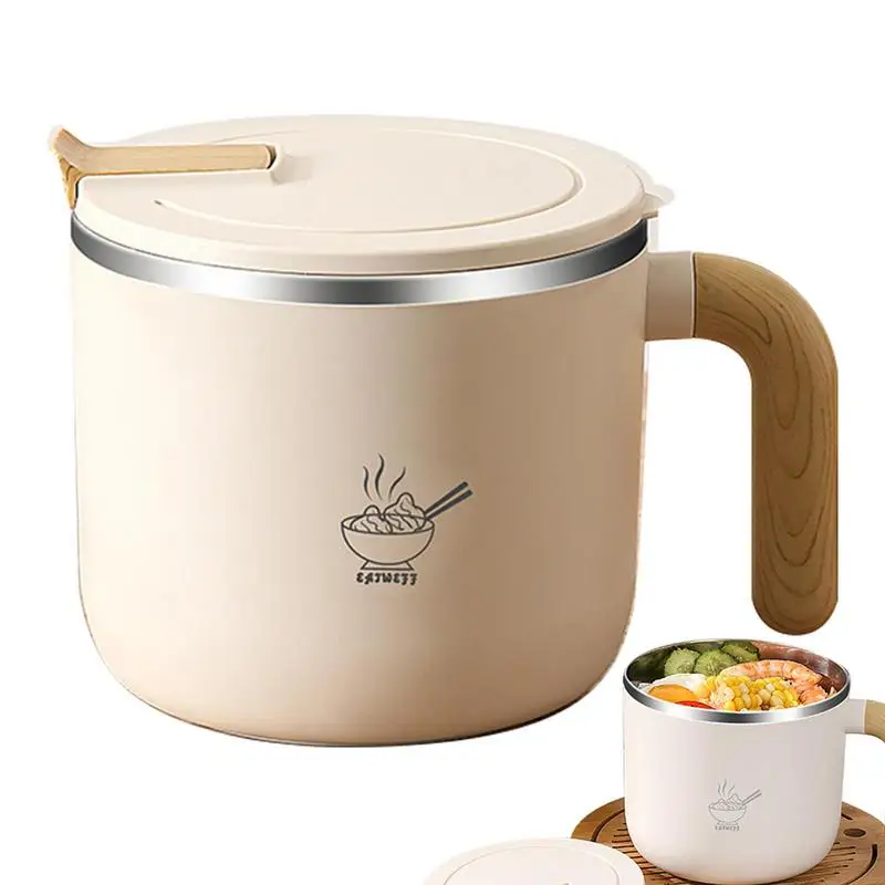 

Ramen Bowl with Lid Handle Large Capacity Soup Mug Safe Soup Bowl for Kitchen Office College Dorm Room Instant Cooking