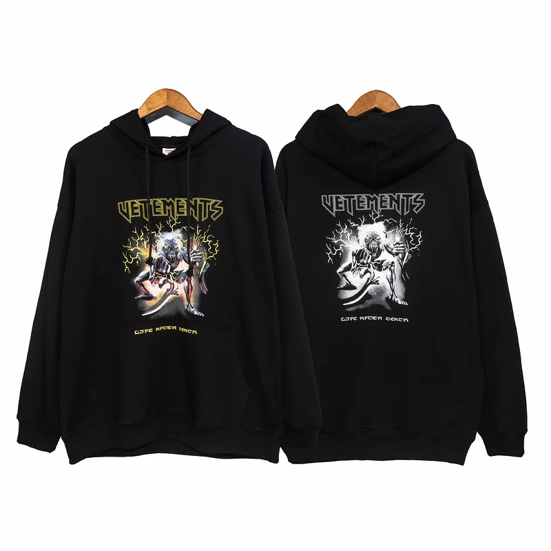 

Толстовка с капюшоном для мужчин и женщин, свитшот с принтом дьявола, хлопковый пуловер оверсайз в стиле хип-хоп, VTM