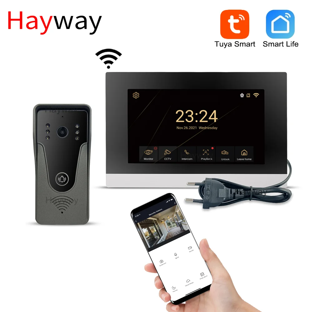 Hayway 1080P Video intercom System Tuya Smart Door Phone AHD Full Touch Monitor For Home Video Doorbell Camera Motion Detection