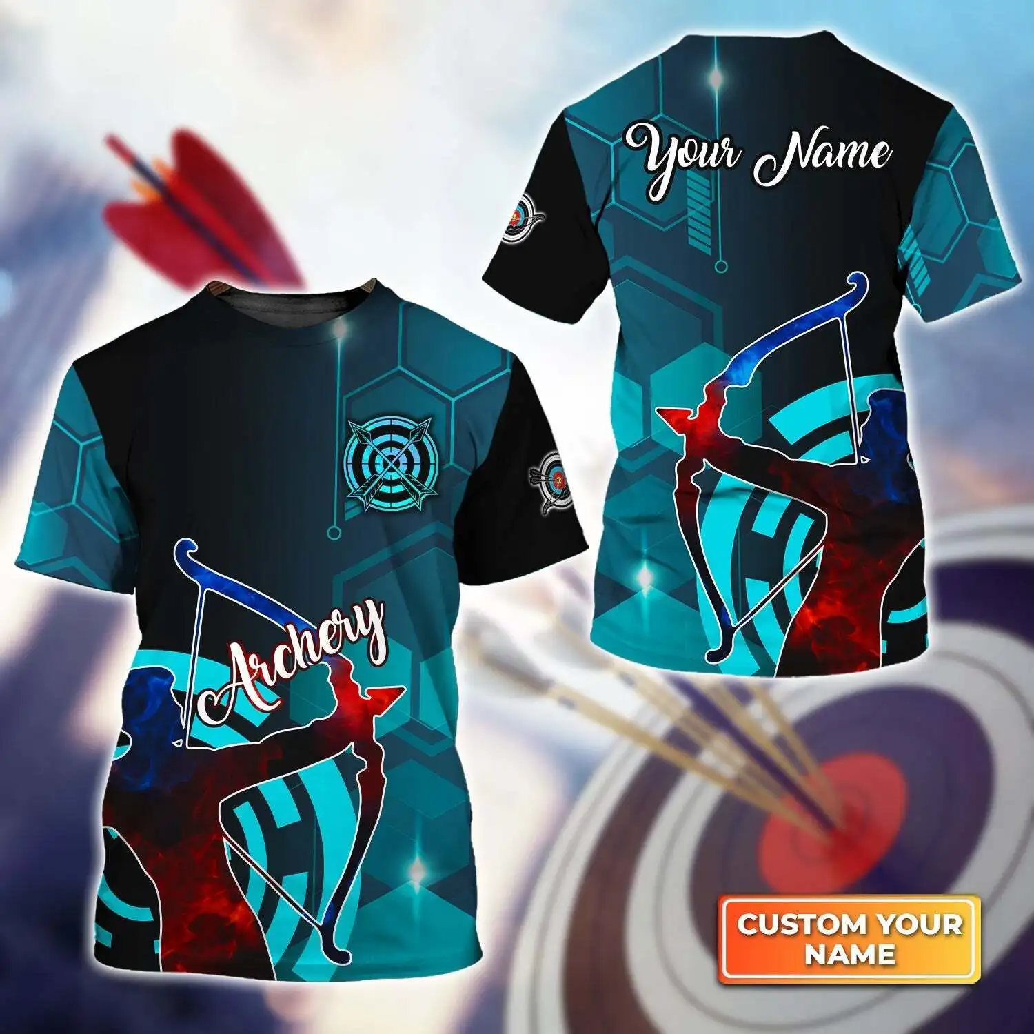 

Summer Fashion 3D Archery T-shirt Personalized Archery Team Player Names 3D Printed Men's T-shirt Casual O Collar Unisex Oversiz
