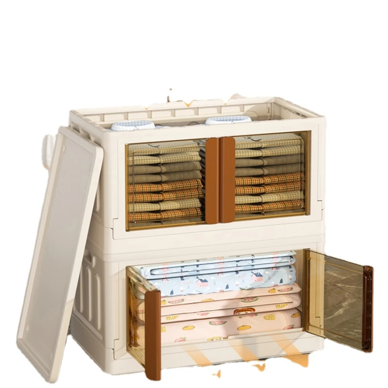 

ZL Installation-Free Folding Wardrobe Clothes Quilt Storage Box Plastic Storage Box