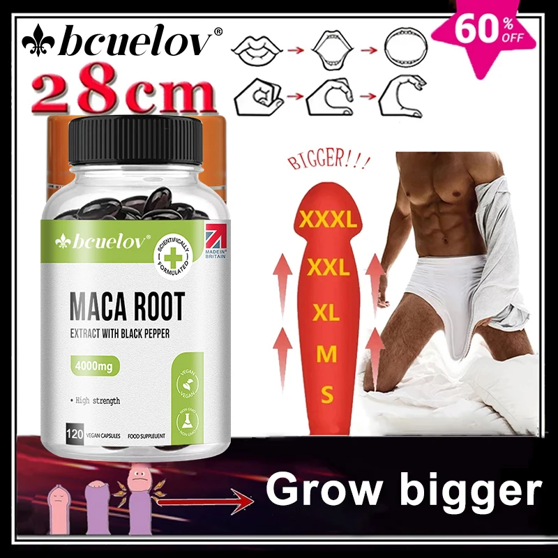 

Organic Maca Root Capsules-4000 mg High Strength-120 Capsules -Premium Black & Yellow Maca Extract - Black Pepper for Absorption