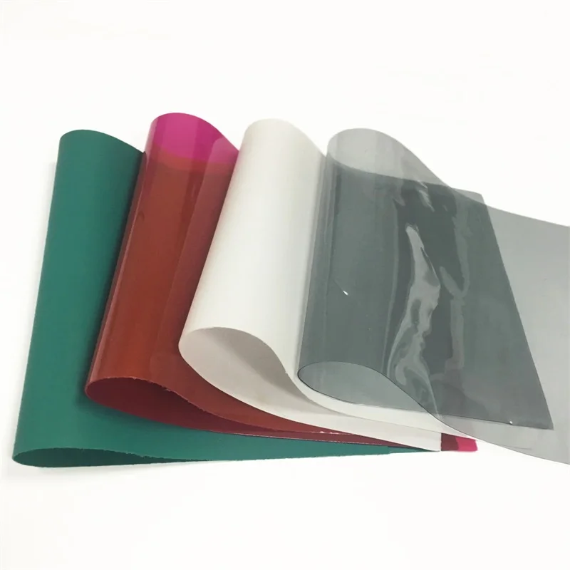 Красочный матовый EVA ПВХ Виниловая ткань полупрозрачная искусственная кожа для