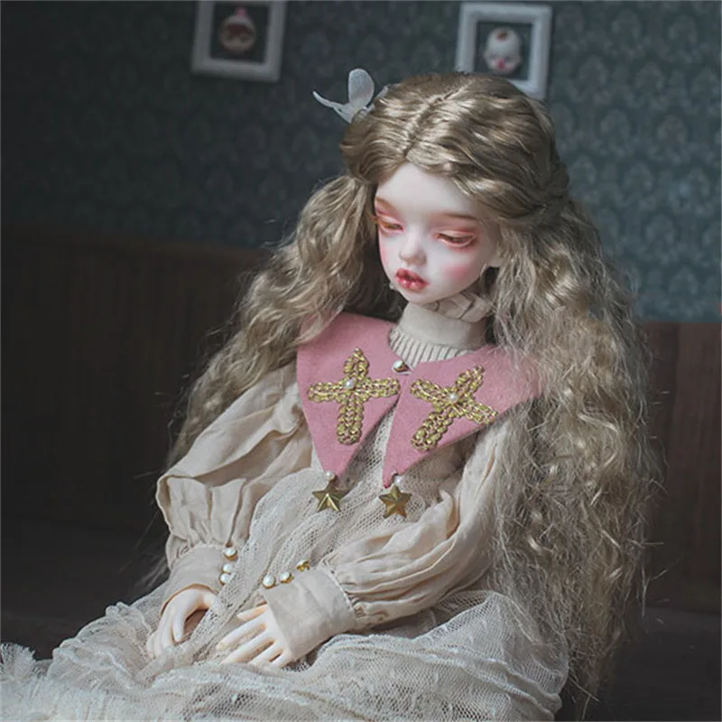 

New Arrival BJD Wigs Mohair Wavy Curly Hair for 1/3 1/4 1/6 BJD SD MSD MDD YOSD Brown Wigs Doll Accessories Girls DIY Toys