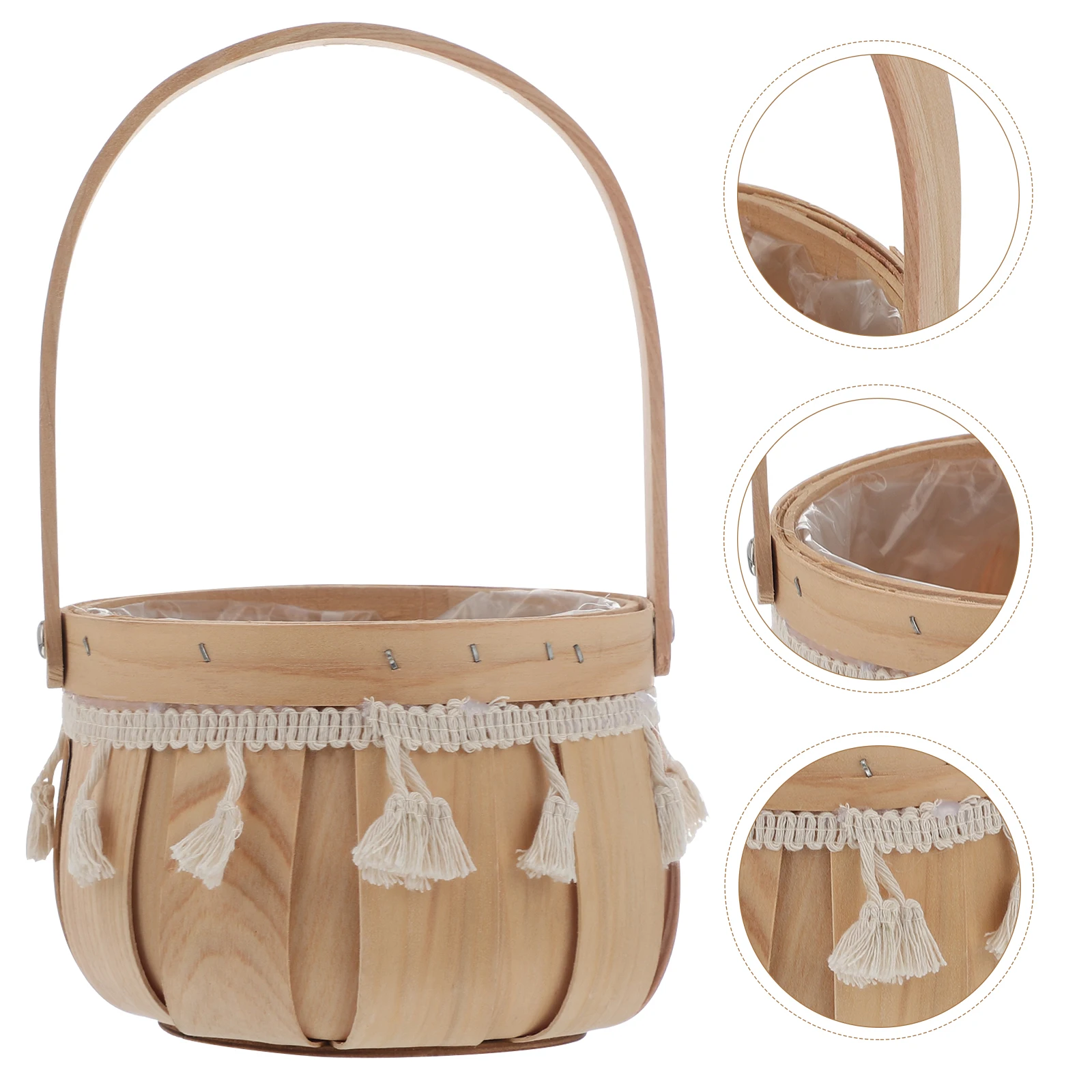 1 шт. плетеная большая корзина ручной работы с ручкой для горшка круглая тыквой