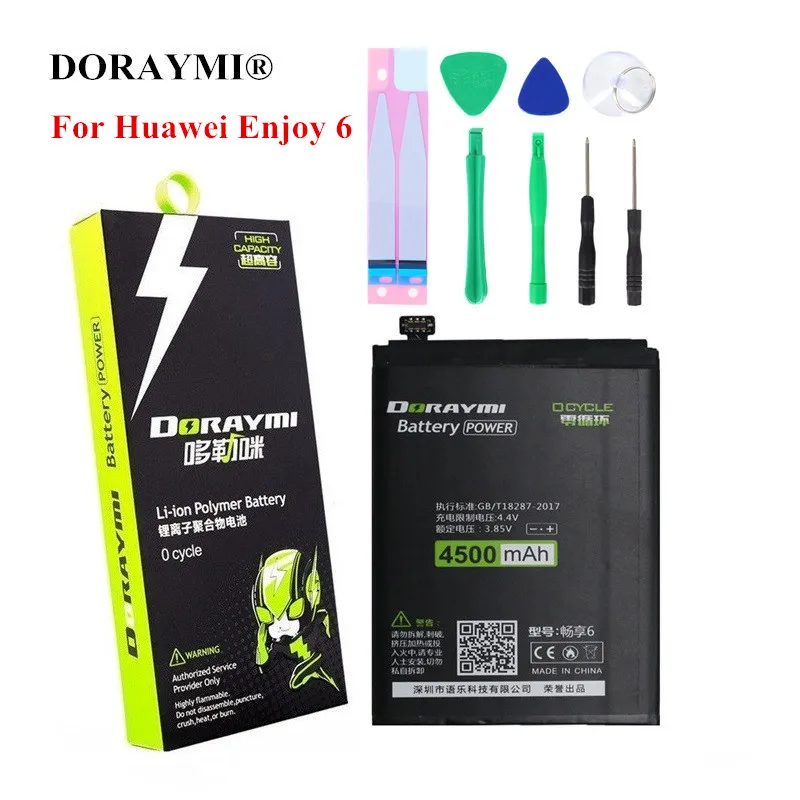 Батарея DORAYMI HB496183ECC для Huawei Enjoy 6 NCE-AL00 NCE-AL10, сменная батарея для сотового телефона, батареи 4500 мАч