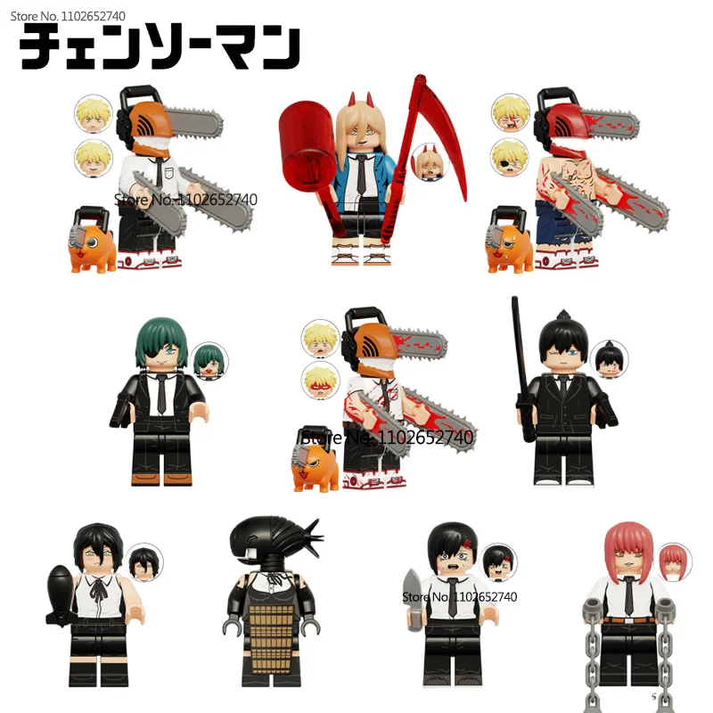 

Мультяшная фигурка человека бензопилы Denji покита, строительные блоки, мелкие частицы, собранная фигурка, игрушка, аниме периферийный подарок для детей