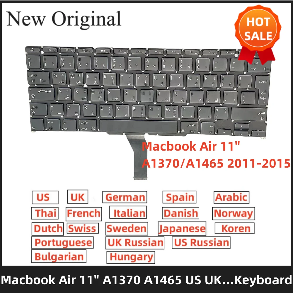 

UK US French Danish German Spanish Italian Danish keyboard for Macbook air A1465 a1370 2011-2015 UK Keyboard Japan JP Keyboard