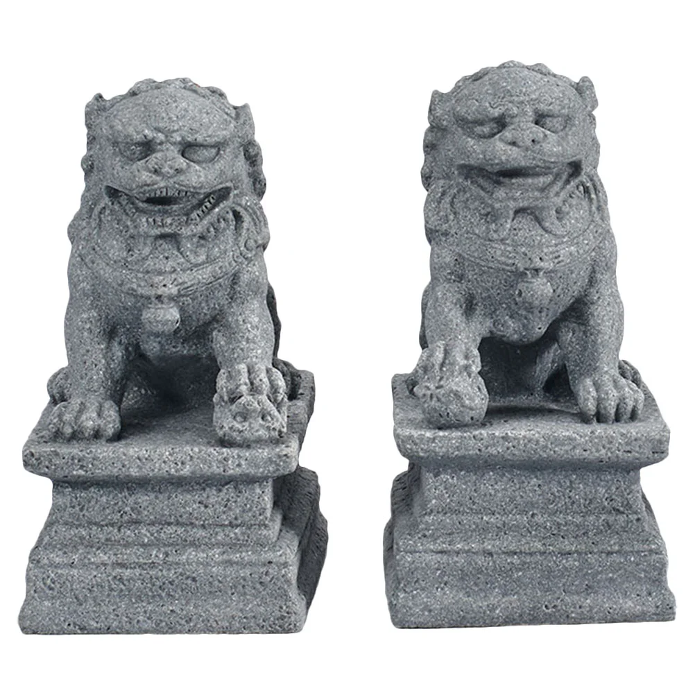 

Chinese Style Lion Ornament Statue Auspicious Ornaments Desktop Adornments Decoration Gardening