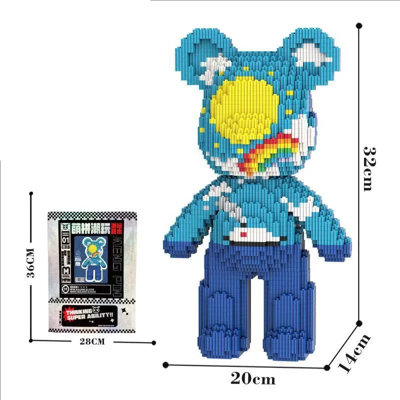 Строительные блоки Kawaii Bear 32 см сборные игрушки для мальчиков и девочек подарок