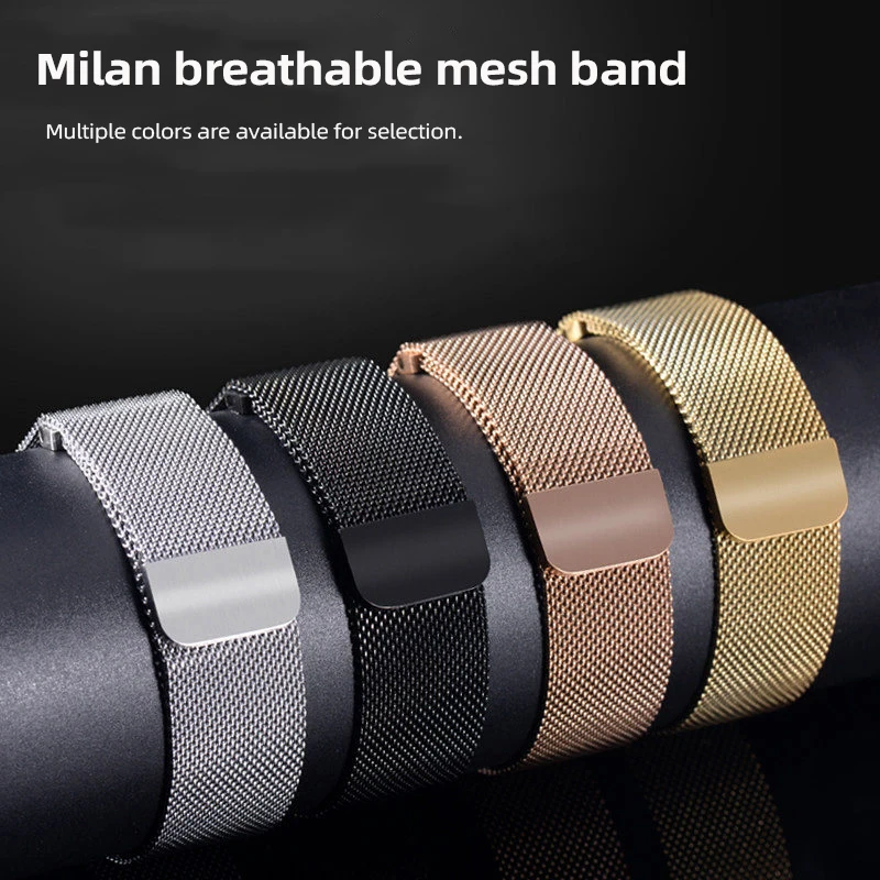 Фото Дышащий сетчатый ремешок Milan из нержавеющей стали 18 мм для Casio AE-1200/1300 A158/159 W-216H A168/F91W, металлический ремешок для часов с магнитной застежкой №2