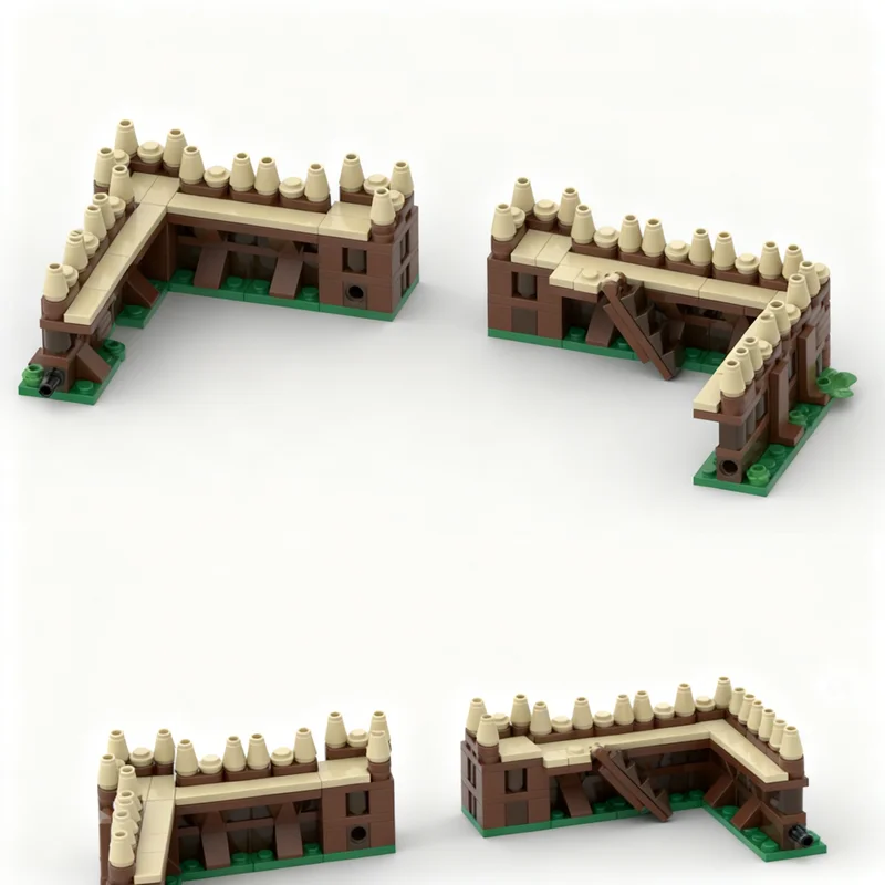 366 деталей MOC: Модульная модель архитектурного набора «Палисадный двор» и «Замок Блаустайн» (мини-серия), строительные блоки, игрушки-конструкторы (art.: 3920da4fae040) - 3920da4fae040