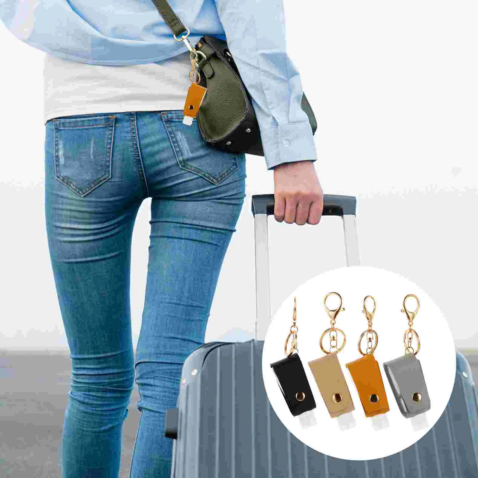 4 шт. сменный чехол для бутылки с санитатором ручной брелок многоразовый пустой