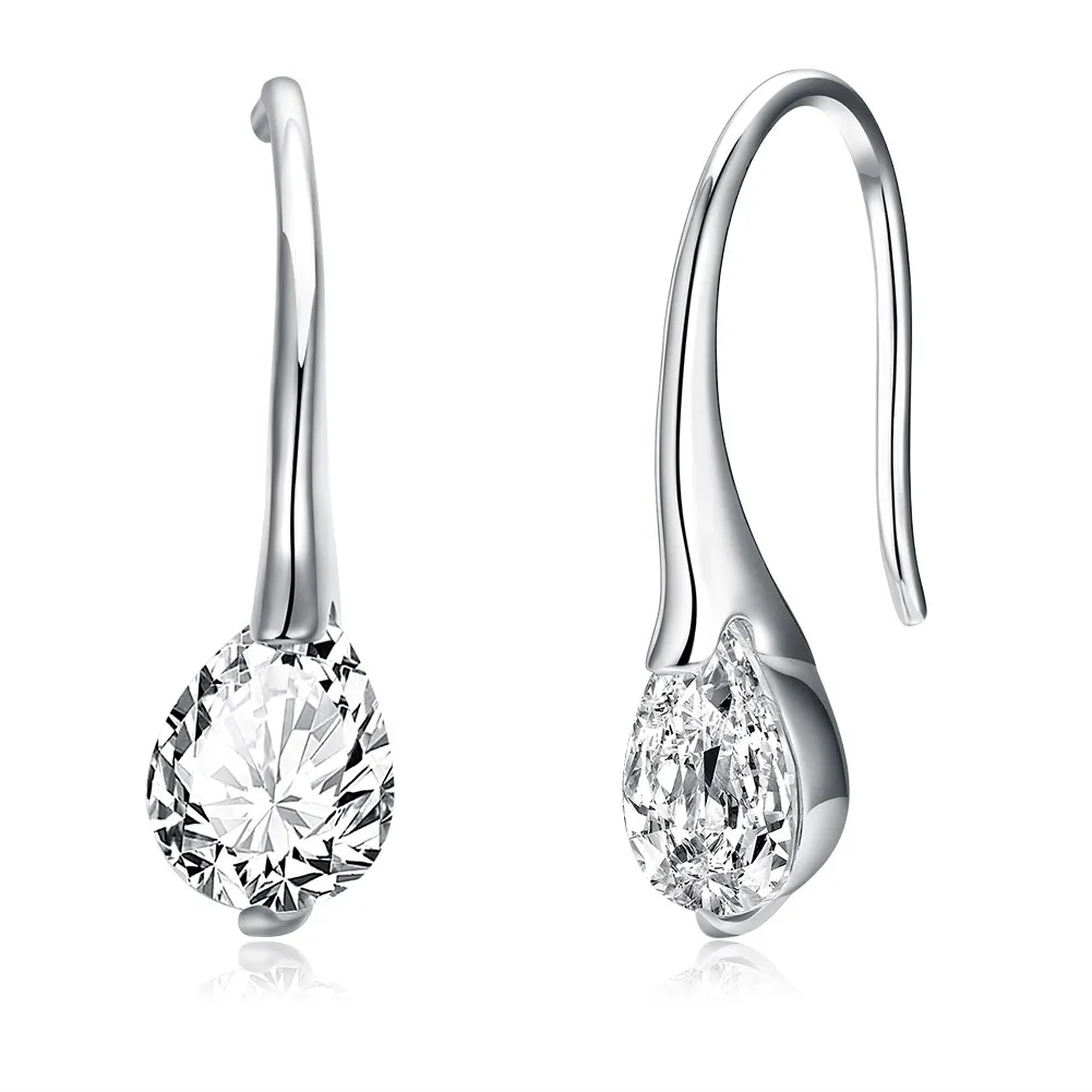 

Silverhoo personalized Water Drop Sterling Silver Korean popular Earrings